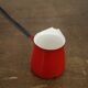 Turkish coffee maker in red enamel