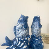 Duo de vases en barbotine ancienne