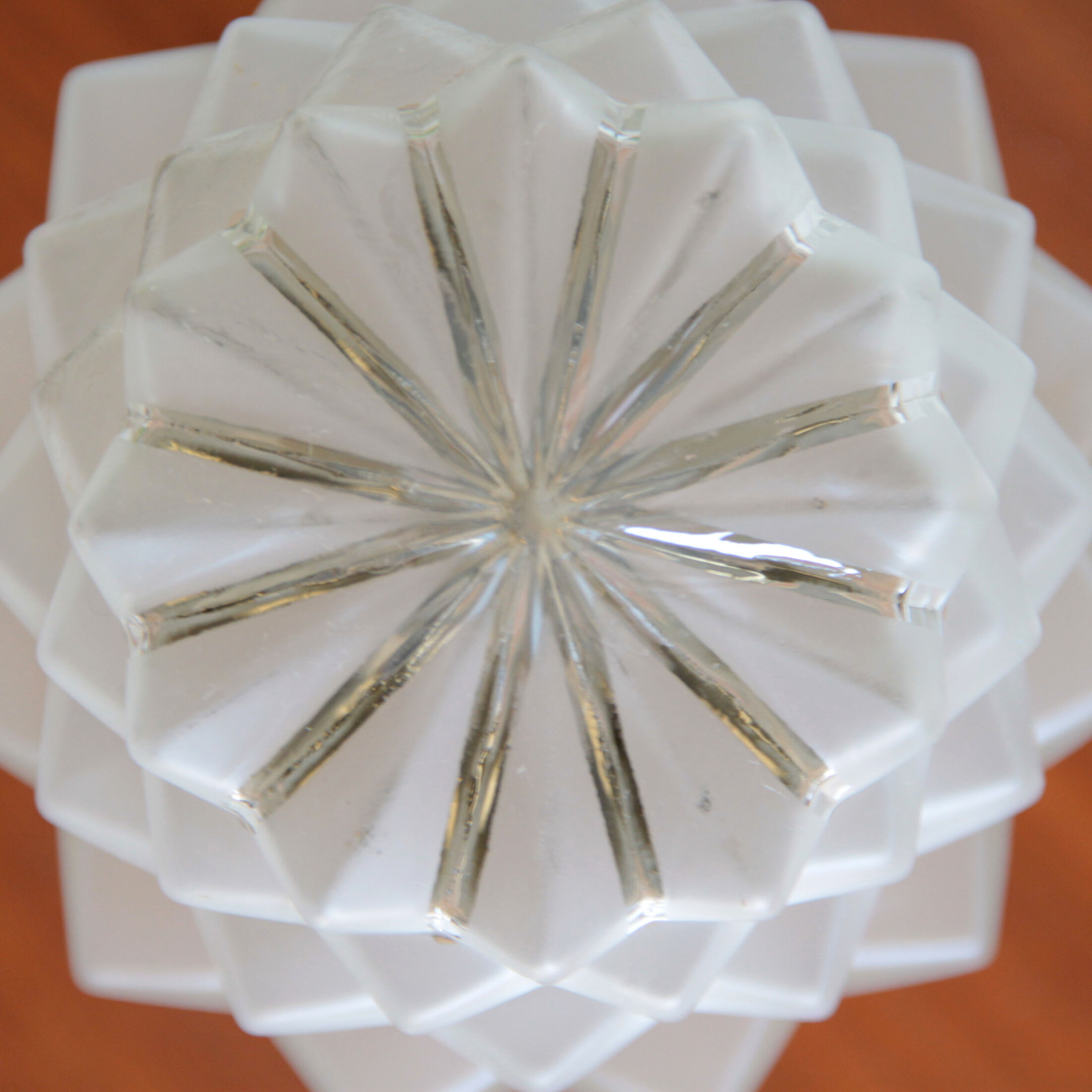 Table lamp in old glass art deco skyscraper and brass vintage bedside lamp