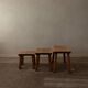 Brutalist Solid Oak Nesting Tables (Set of 3) – Dutch 1970s