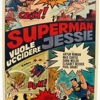 Affiche cinéma originale de 1967.entoilée.Superman qui veut tuer Jessie