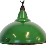 Industrial British Green Enamel Factory Pendant Lamp from Maxlume, 1960s