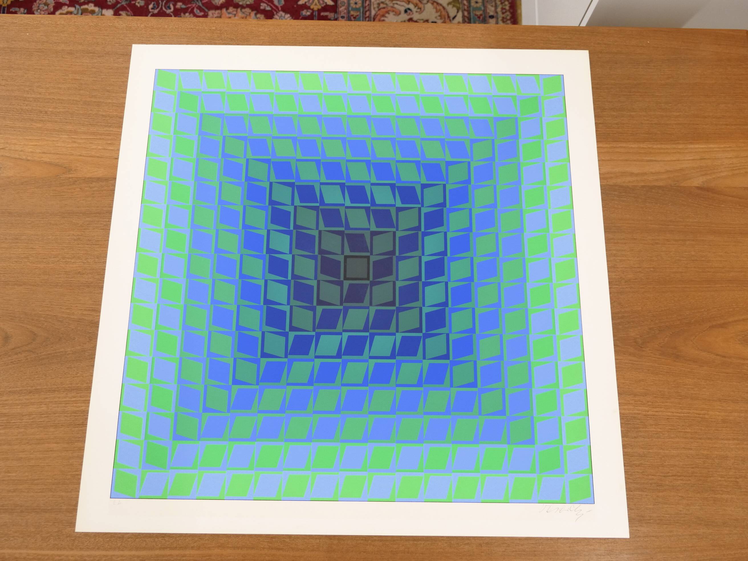 Victor Vasarely, Permutations, Signed EA Original Color screen print , 1960