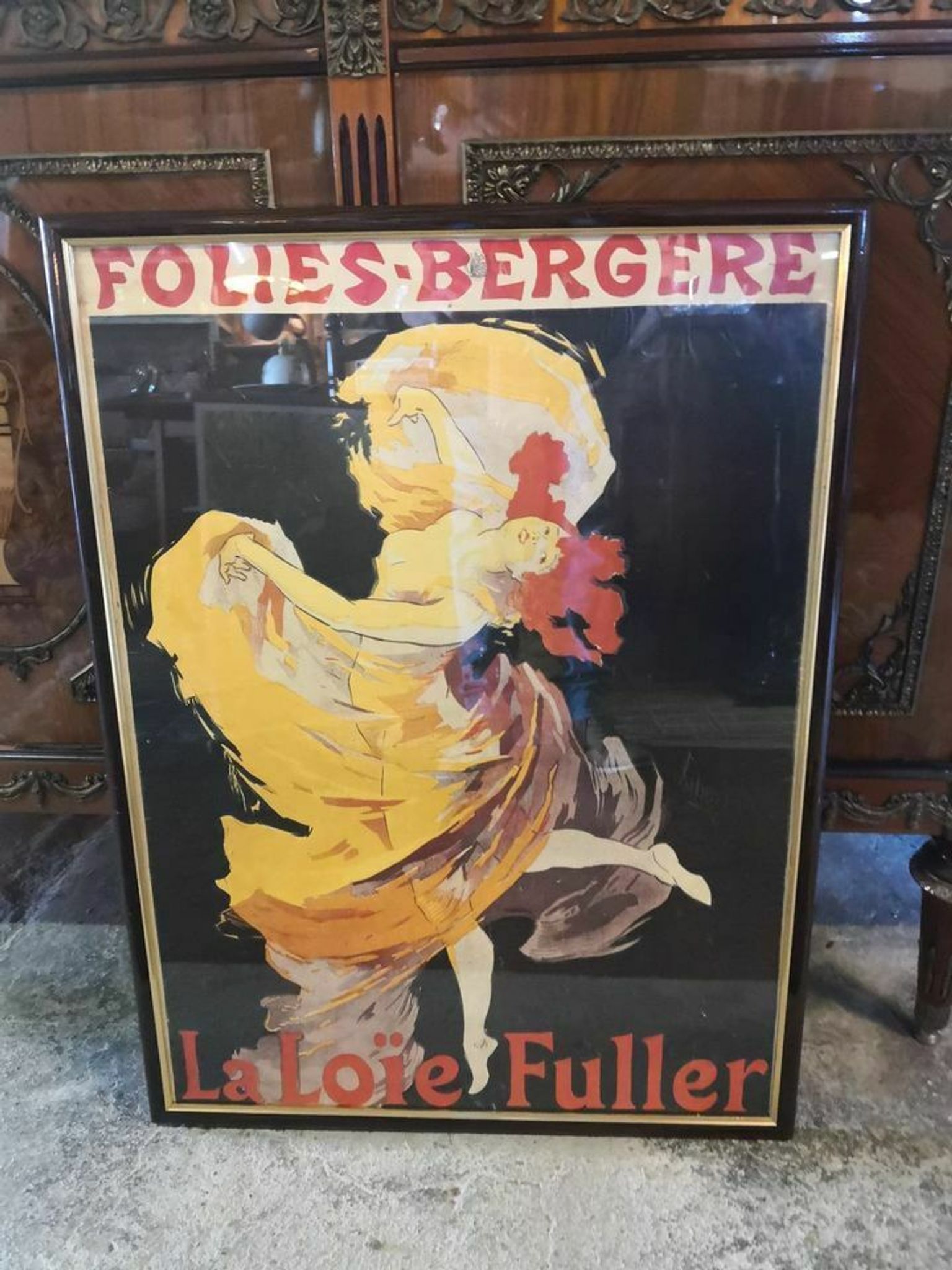ancient poster by Jules Chéret Folies-Bergère, La Loïe Fuller 1893