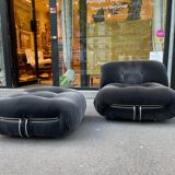 Soriana model armchair and ottoman by Tobia Scarpa Cassina edition