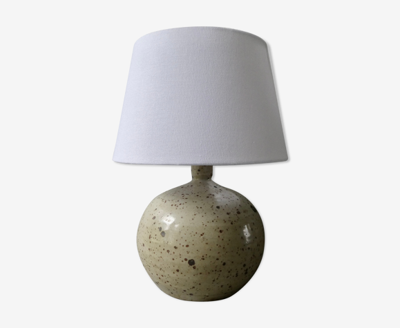 Lampe boule en grès pyrité signée Baudat, années 60