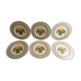 Service of 6 dessert plates in Villeroy porcelain and Boch model Basket