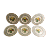 Service of 6 dessert plates in Villeroy porcelain and Boch model Basket