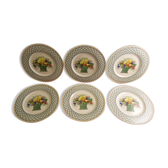 Service de 6 assiettes à dessert en porcelaine Villeroy et Boch modèle Basket