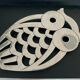 Vintage owl trivet FB Rogers Italy