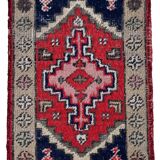 Tapis vintage du Moyen-Orient Hamadan fait main en laine – 38 x 59 cm
