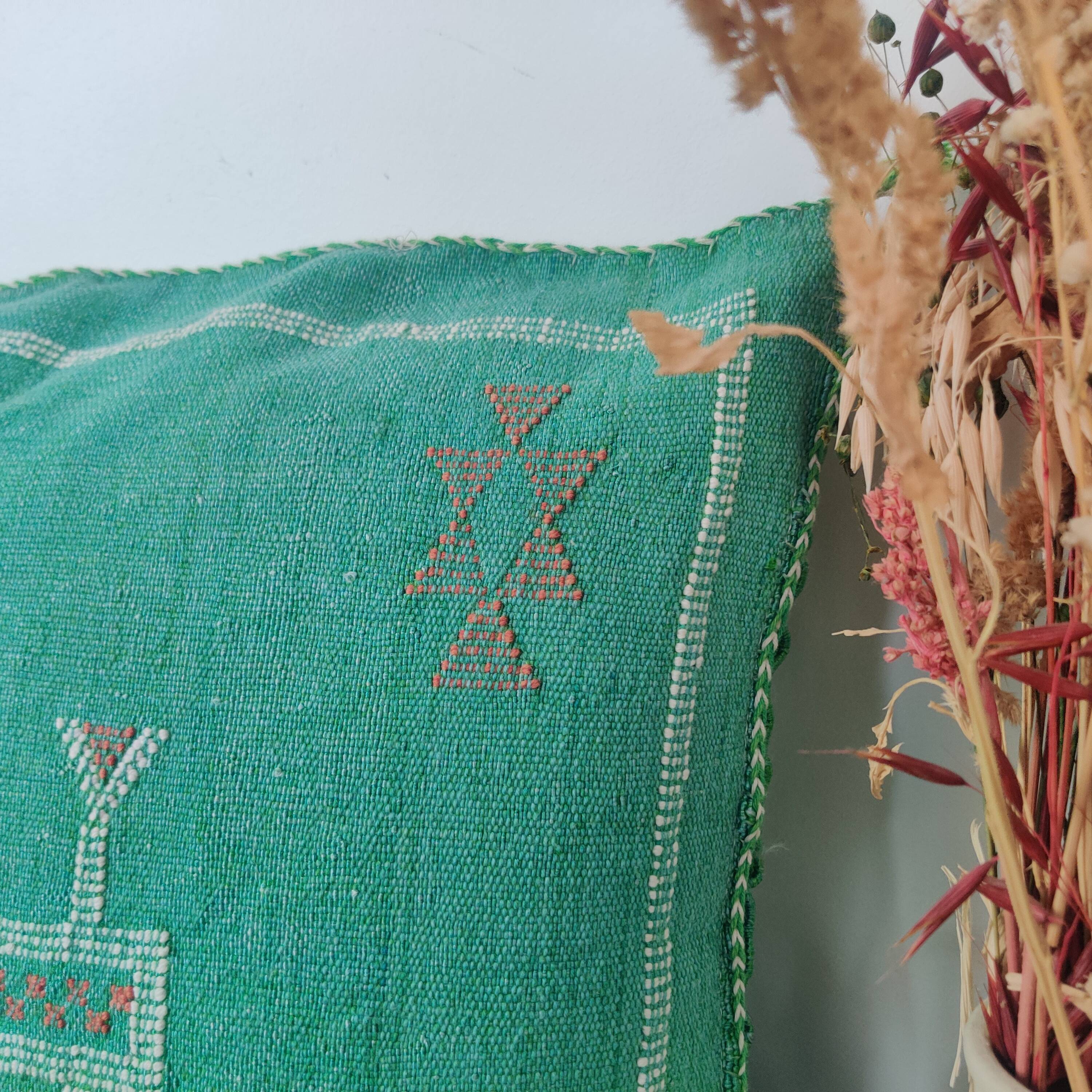 Coussin sabra berbere vert