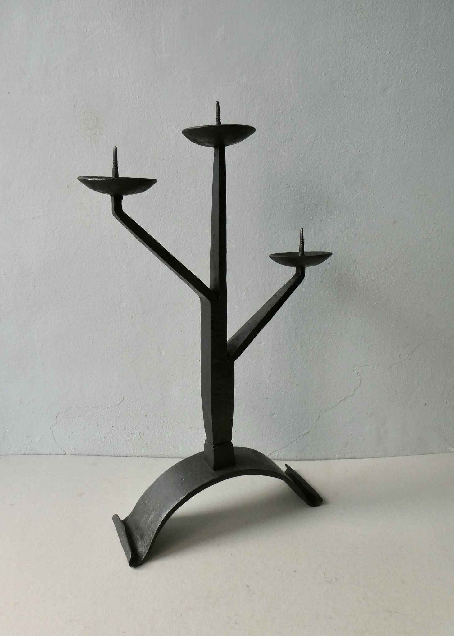 Chandelier en fer forgé, style brutaliste, années 60