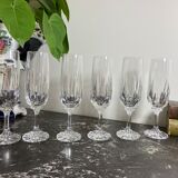 Set of 6 Champagne flutes in Villeroy and Boch crystal