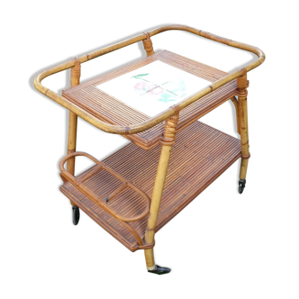 Service or bar rolling vintage 1960/70 bamboo