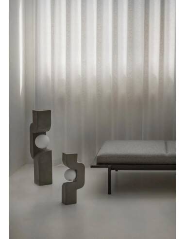 Table lamp, large model - dark gray, ceramic, contemporary work.