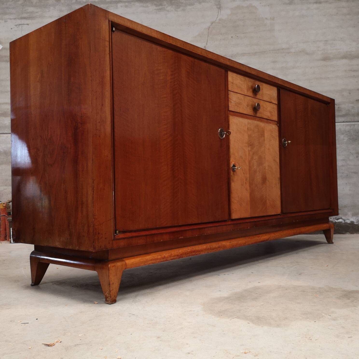 art deco lemon walnut sideboard sideboard 1940