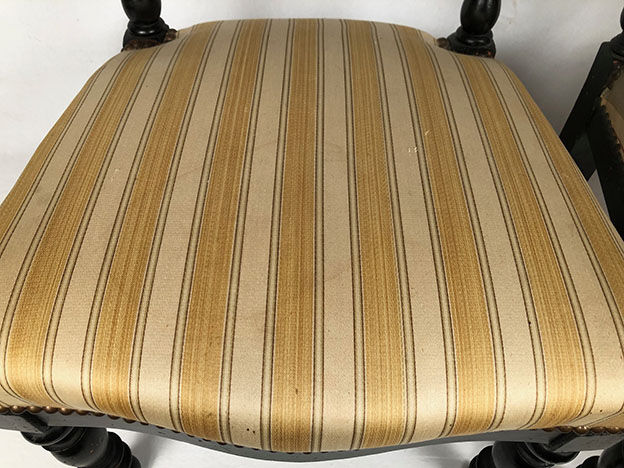 Set of two nanny chairs, blackened wood, Napoleon III