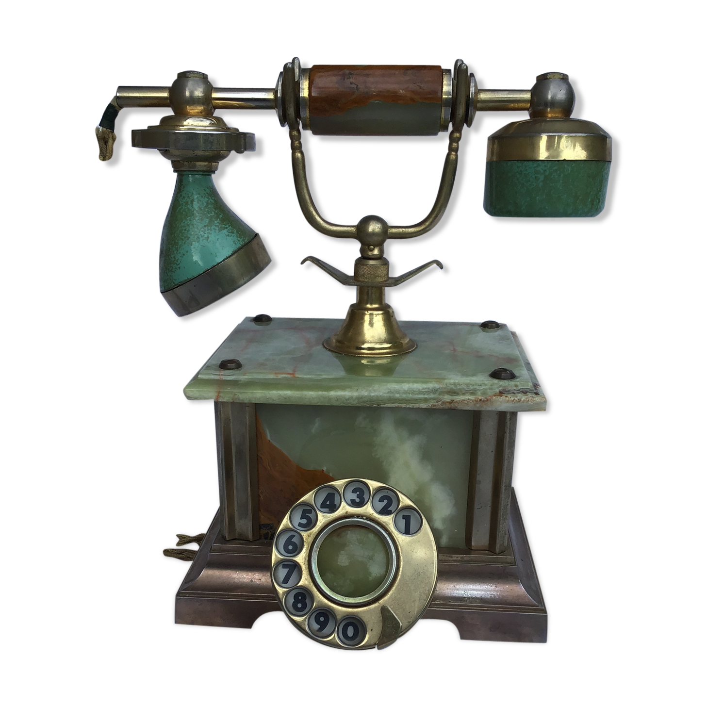 Gold-plated marble and metal phone