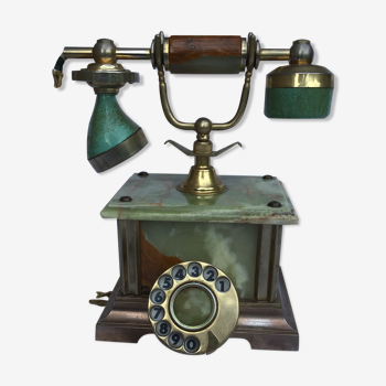 Gold-plated marble and metal phone