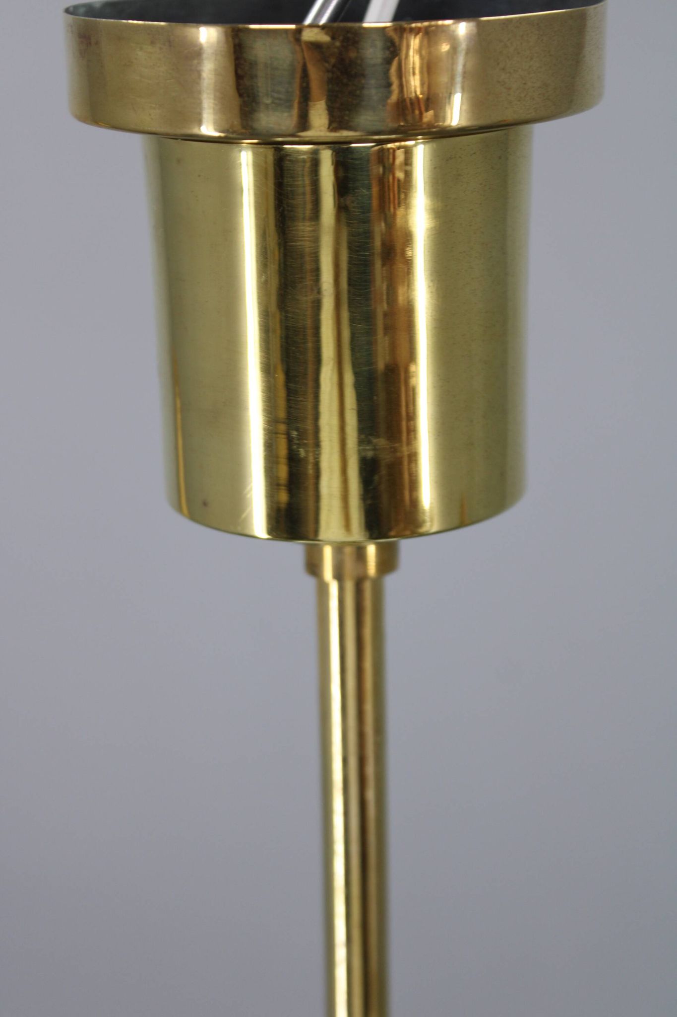 Art Deco brass and opaline glass pendant, Czechoslovakia, 1930s