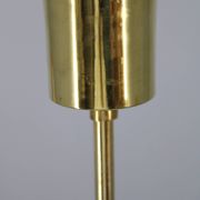 Art Deco brass and opaline glass pendant, Czechoslovakia, 1930s