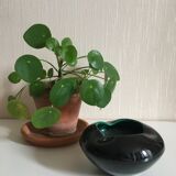 Black ceramic free-form ashtray, 1960
