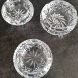 Set of 3 bohemian crystal ashtrays