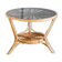 Table d'appoint vintage en rotin et verre fumé, France 1970