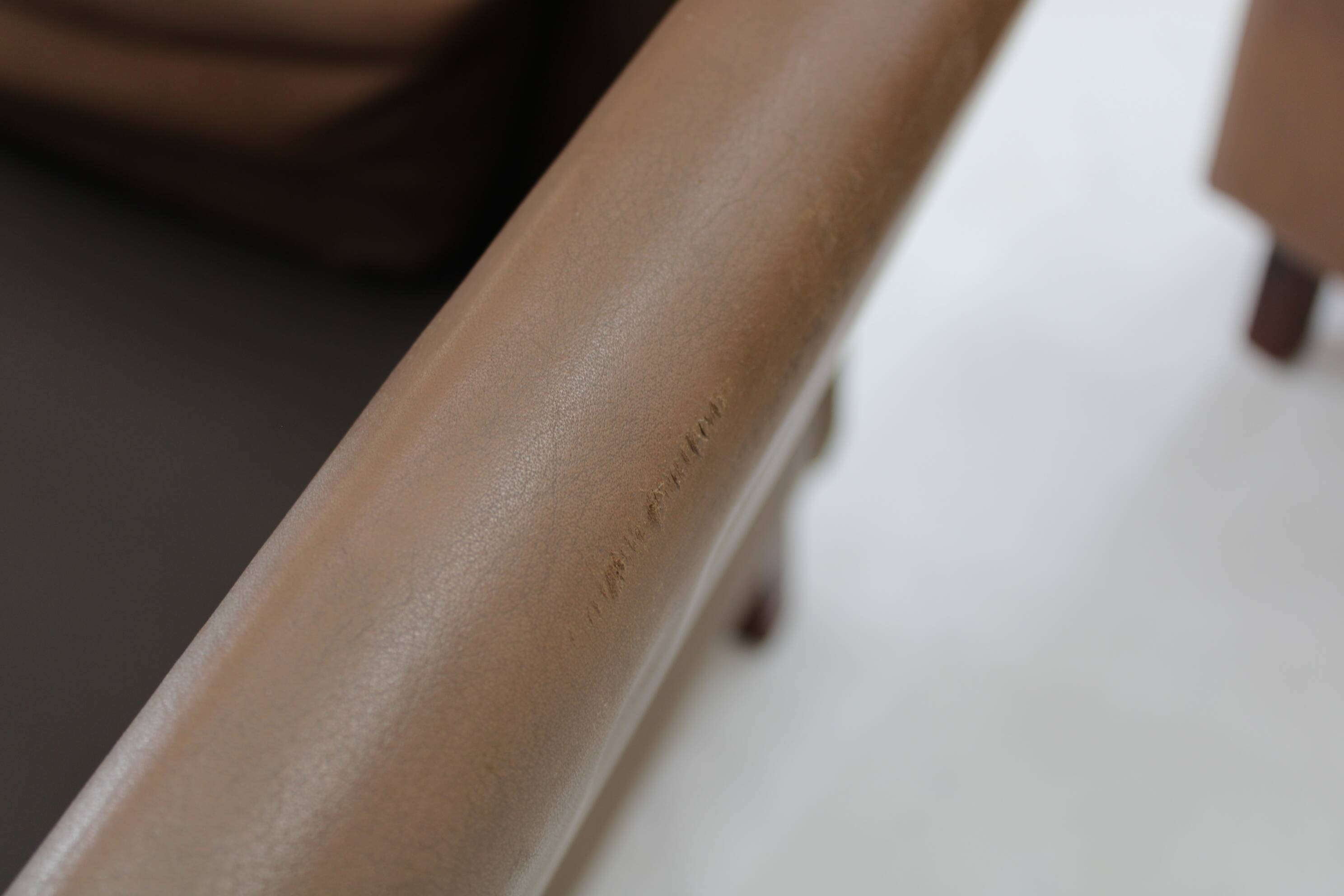 1970s Pair of Brown Leather Armchairs, Denmark