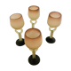 Set of 4 stemmed glasses and 1 glass paste carafe