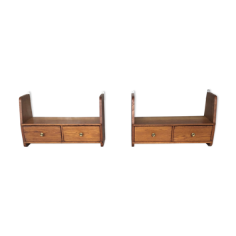 Pair of shelves with oak drawers 1950