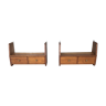 Pair of shelves with oak drawers 1950