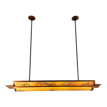 Vintage French large pendant lamp 'marble look Art Deco style'