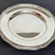 Round silver metal dish
