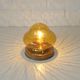Vintage table lamp rustic desk light amber glass mushroom lamp 1970