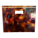 Porte revues en plexiglass et laiton années 70