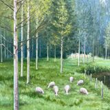 Green landscape signed in 2009