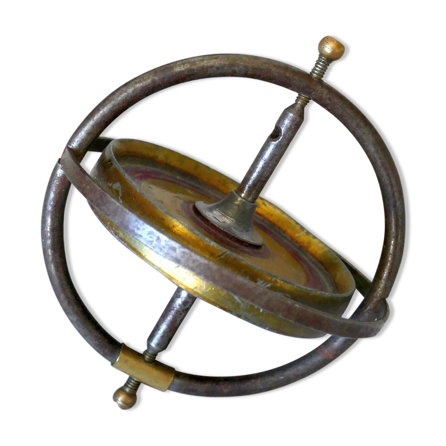 French-made metal gyroscopic top from the 50's.
