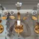 Suite of three flower wall lamps, Masca Italy