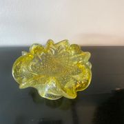 Empty ashtray pocket Murano Barovier Toso Vintage gold glitter