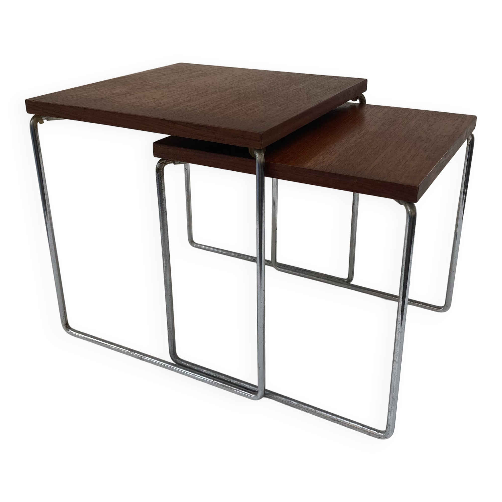 Pair of Brabantia teak nesting tables from the 60s