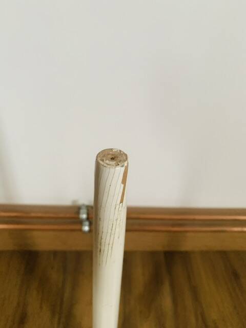 Arthur Umanoff white and wood tripod coffee table