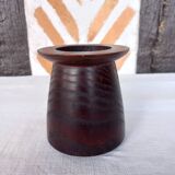 Solid wenge wood cylinder candle holder