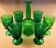 Old vintage molded glass glasses and decanter