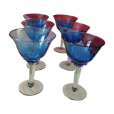 Glasses with blue foot
