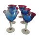 Glasses with blue foot