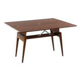 Table basse em bordet réhaussable et extensible 1960 suede