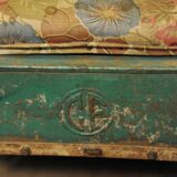 Green metal pedal car