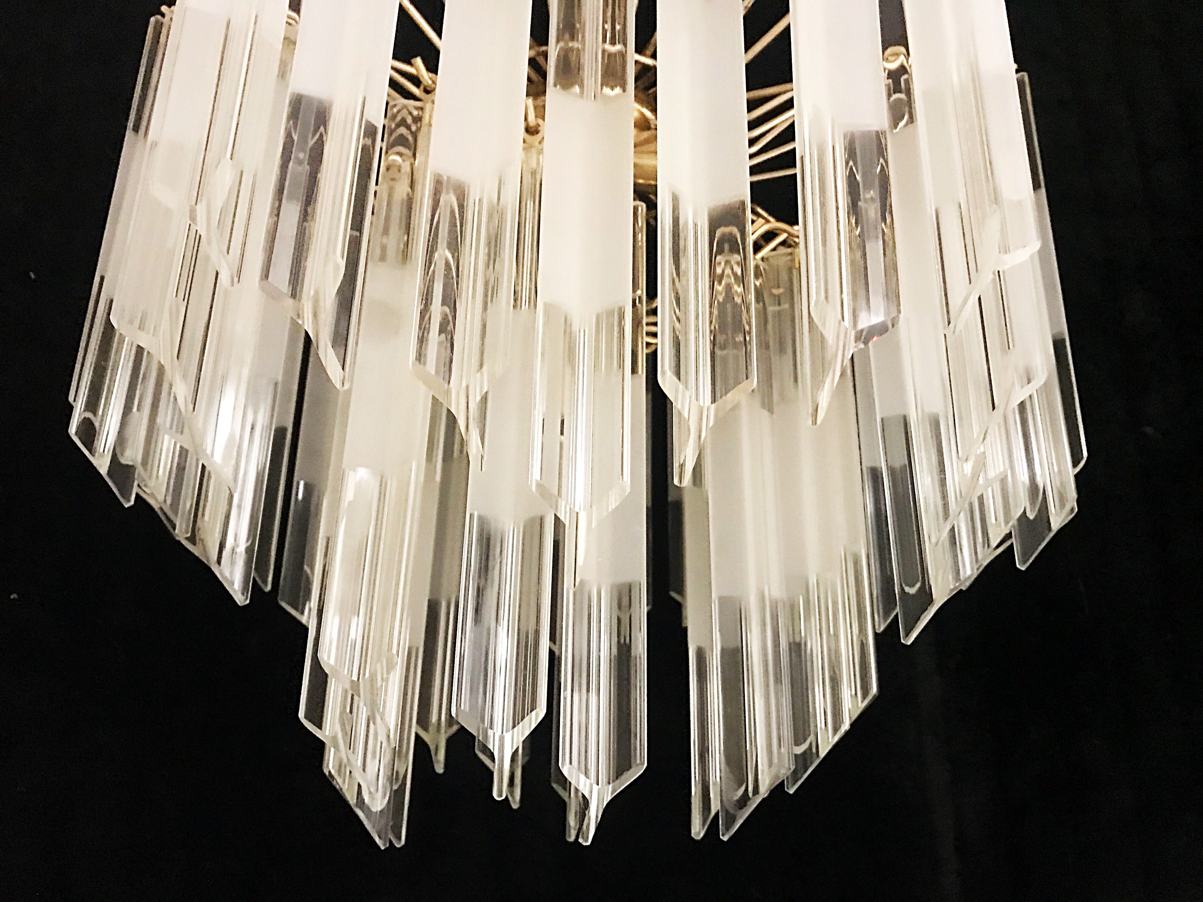 Venini Triedi Crystal Chandelier 1970
